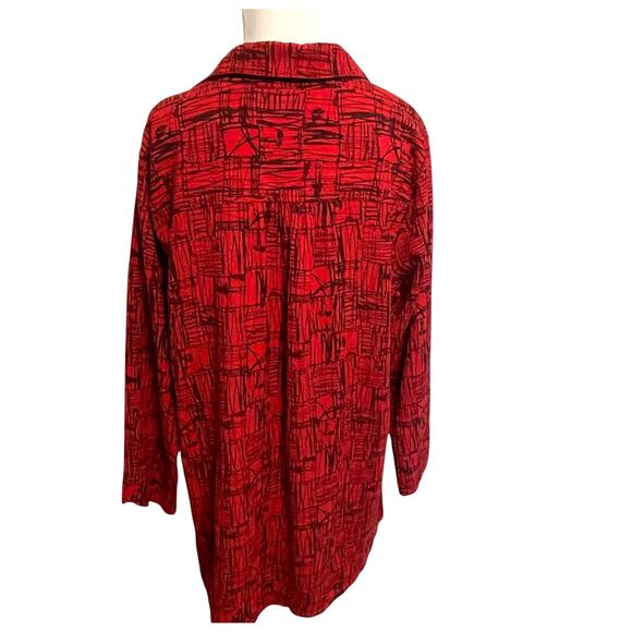 Habitat Lagenlook Button Top Womens Medium Artsy Flowy Shirt *1 Missing Button - Picture 4 of 10